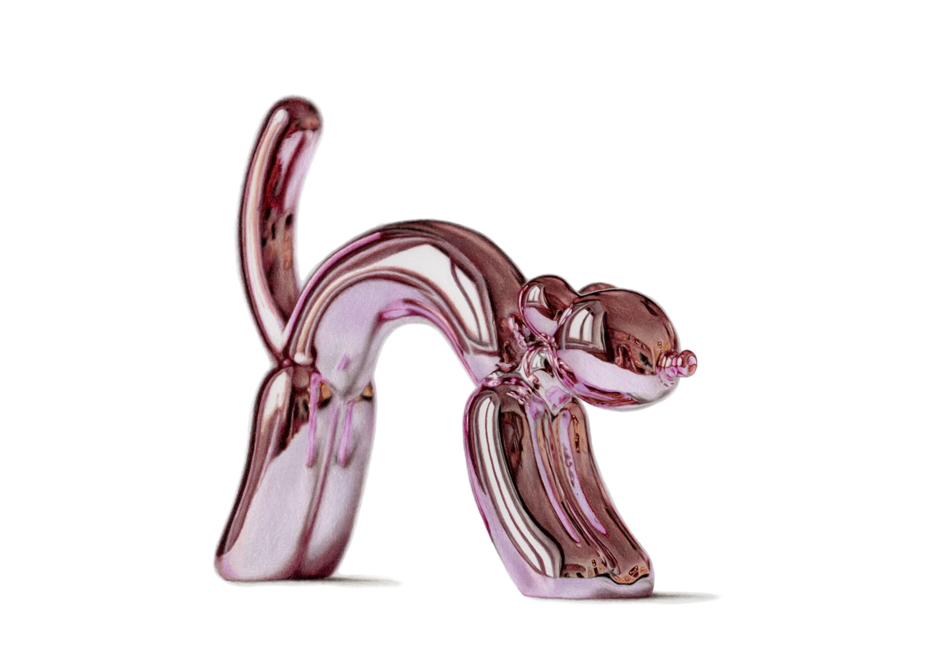 Balloon Katze, glänzend, Reflexion, pink